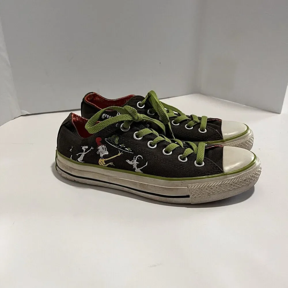 Converse All Star Size 4.5 Dr. Seuss Green Eggs & Ham Whimsical! - Picture 1 of 16